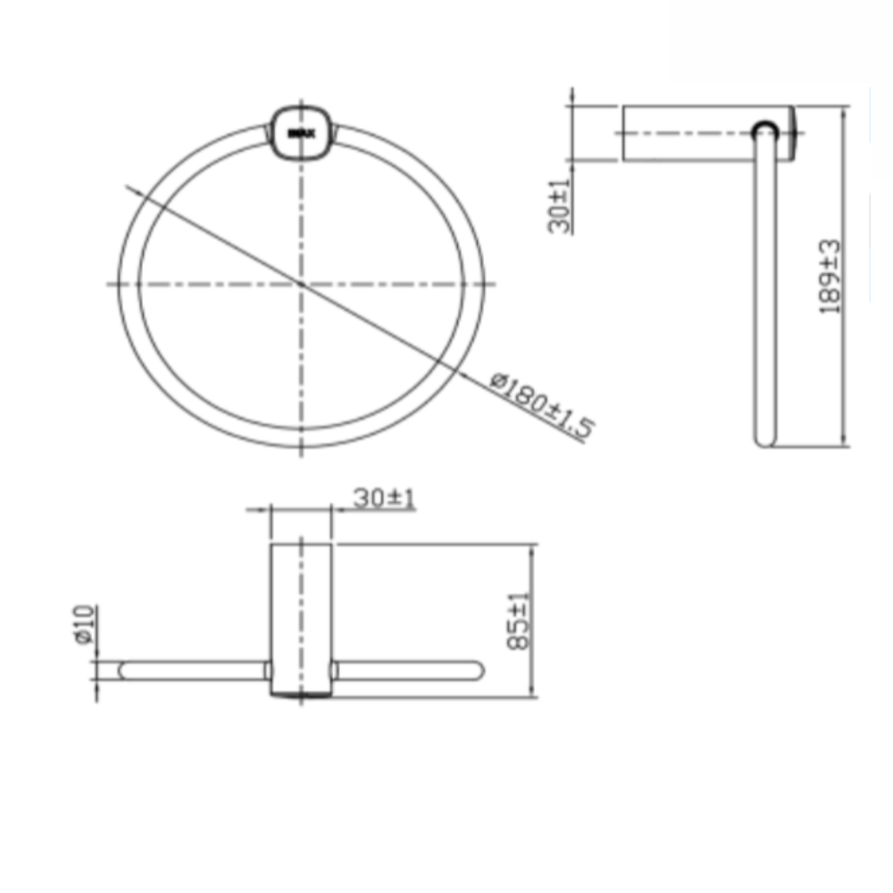 Bản vẽ kỹ thuật móc treo khăn INAX KFS-947V