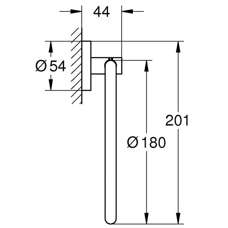 Bản vẽ kỹ thuật vòng treo khăn 40365001 Grohe